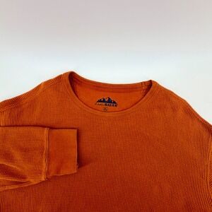 Eddie Bauer Mens Orange Waffle Knit Long Sleeve Thermal Shirt Size XL